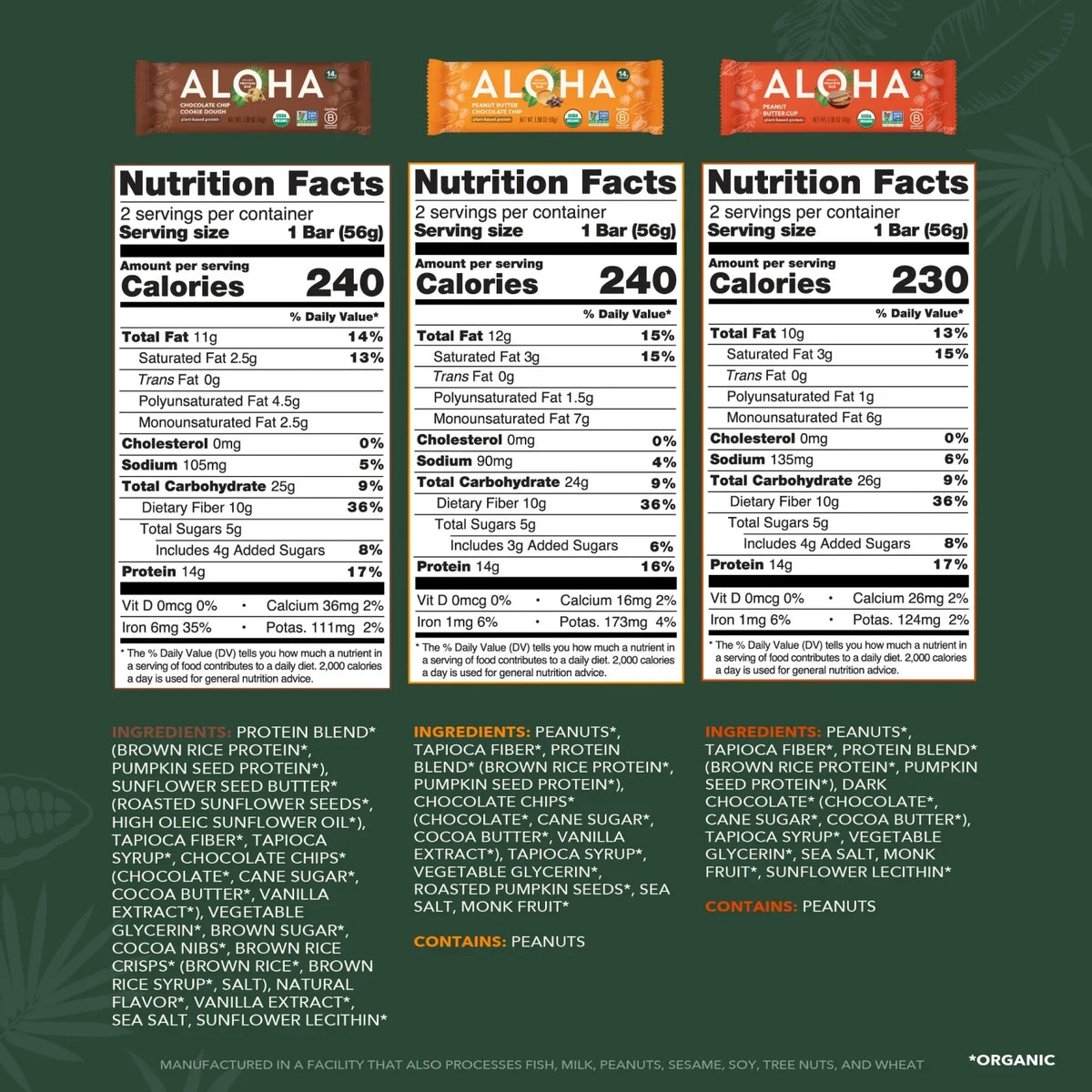 Peanut Butter & Cookie Dough - Variety Pack - Plant-Based Fuel for Busy Days X9