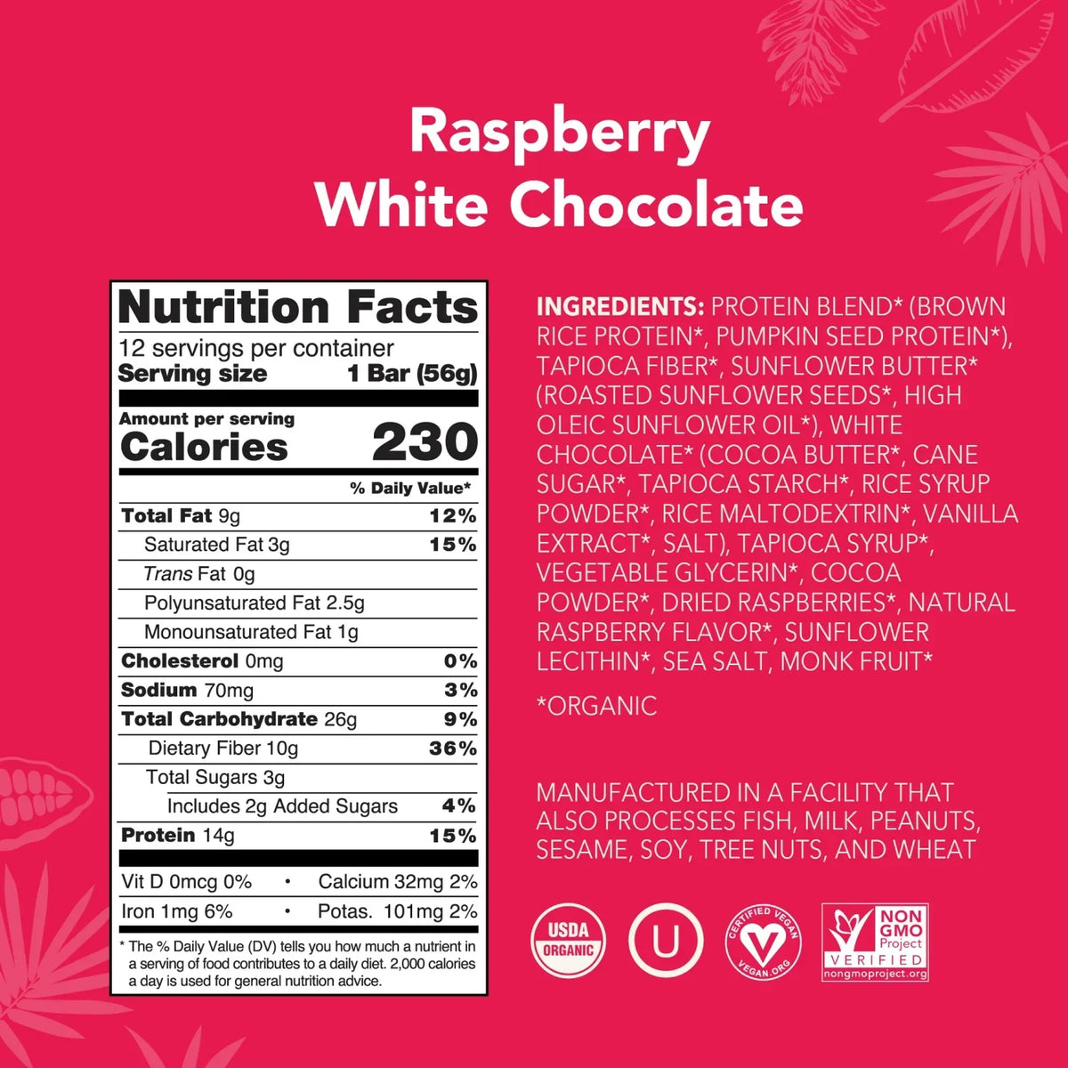 Raspberry White Chocolate - Protein Bars - Clean Energy, Deliciously Made G9
