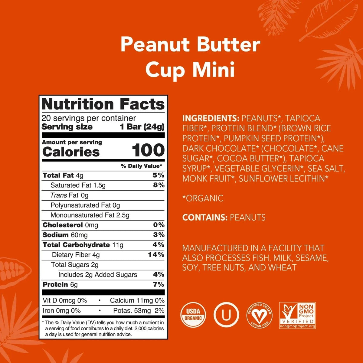 Peanut Butter Cup - Mini Bars - Plant-Based Fuel for Busy Days K1