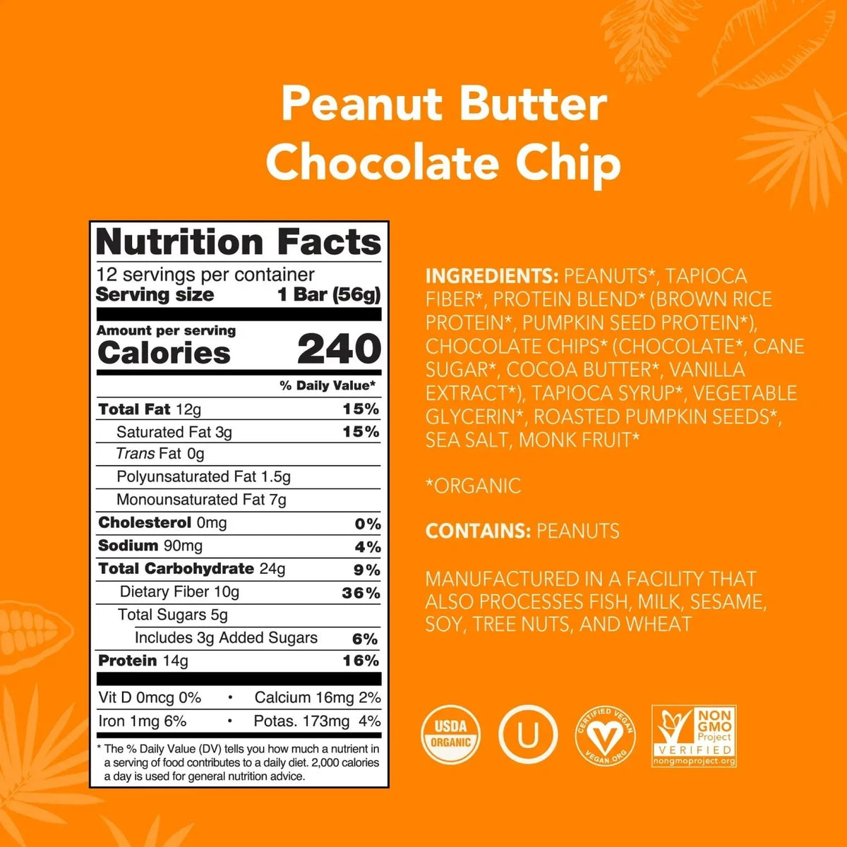 Peanut Butter Chocolate Chip - Protein Bars - Plant-Based Fuel for Busy Days E3