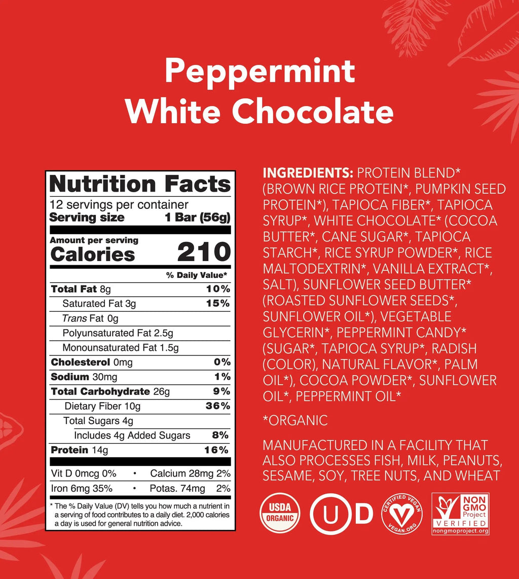 Peppermint White Chocolate - Protein Bars - A Better Snack for Every Day