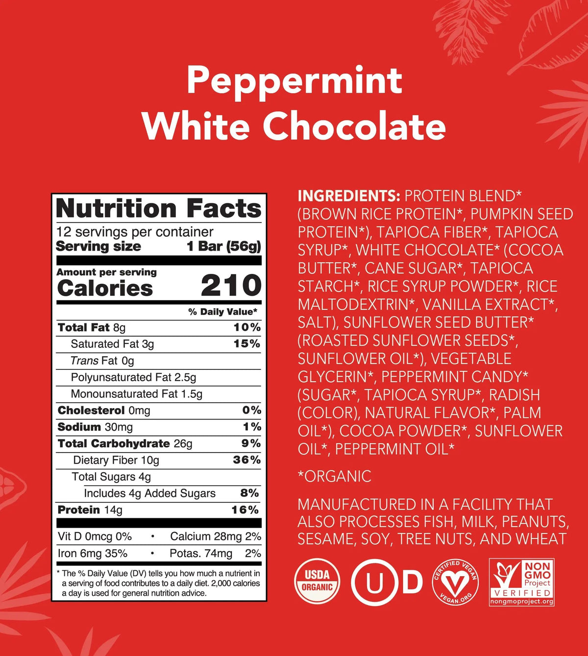 Peppermint White Chocolate - Protein Bars - A Better Snack for Every Day B0