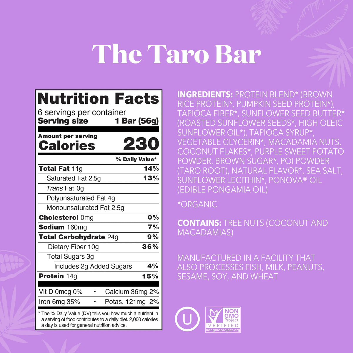 The Taro Bar - Protein Bars - Everyday Nutrition Made Delicious C1
