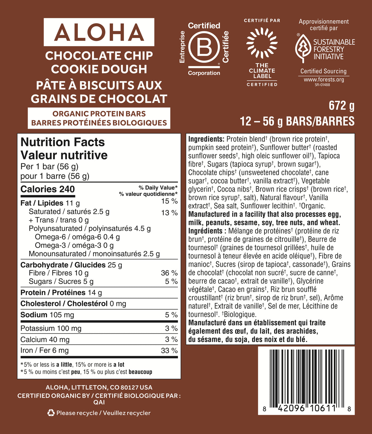 Chocolate Chip Cookie Dough - Protein Bars (CAD) - Clean Energy, Deliciously Made E0