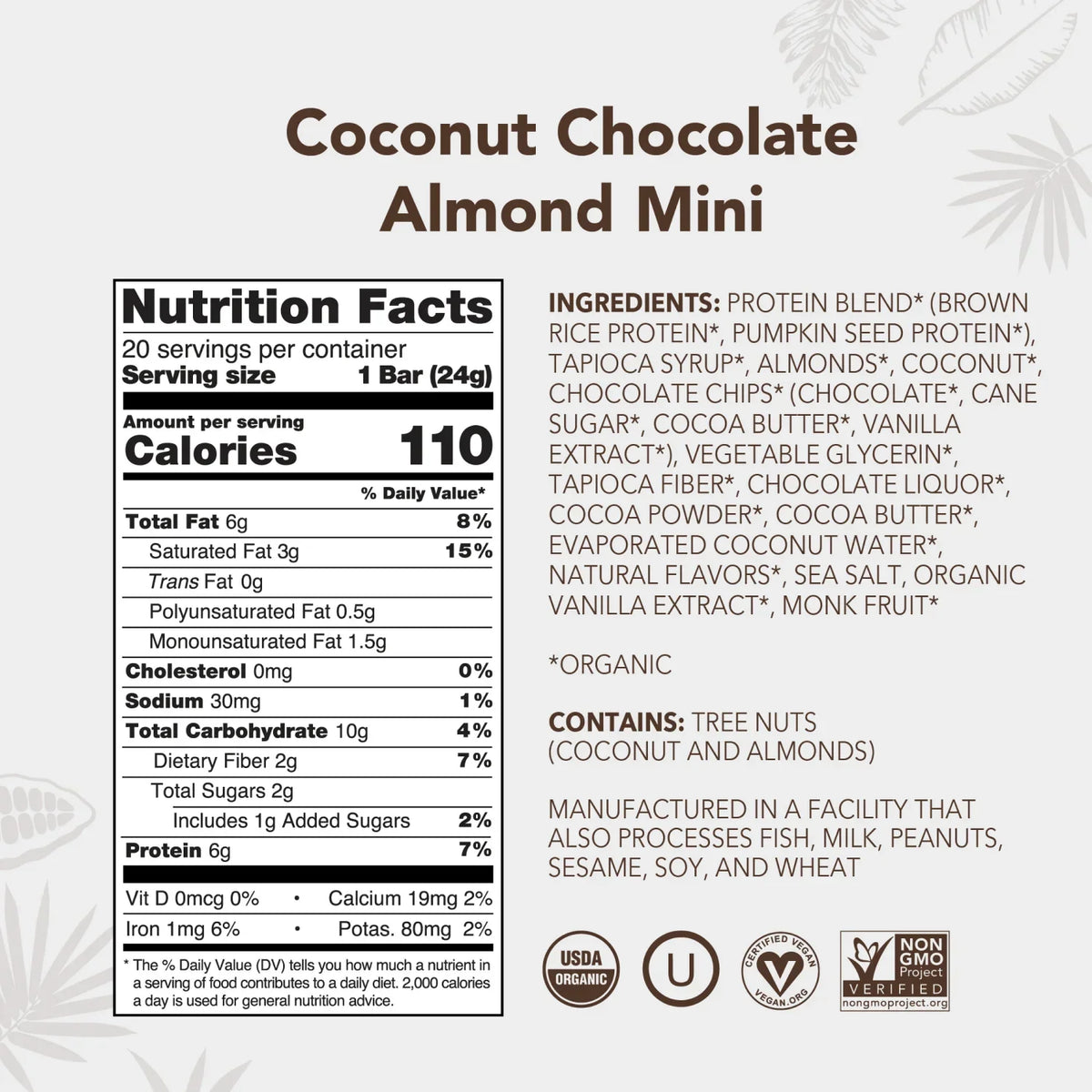Coconut Chocolate Almond - Mini Bars - Feel-Good Fuel for Any Routine L0