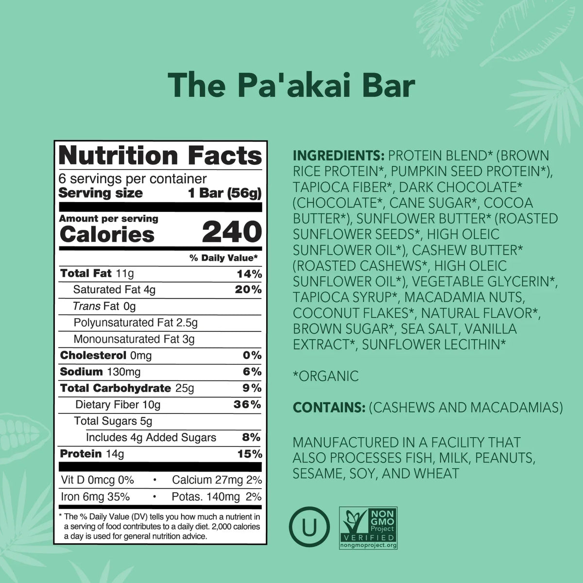 The Pa'akai Bar - Protein Bars - Feel-Good Fuel for Any Routine K8