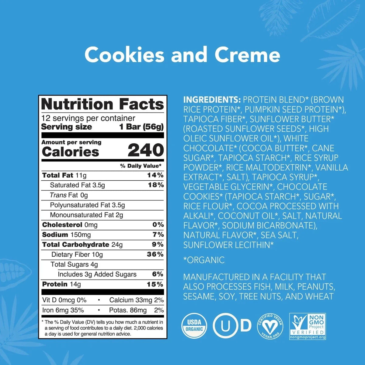 Cookies and Creme - Protein Bars - Everyday Nutrition Made Delicious U8