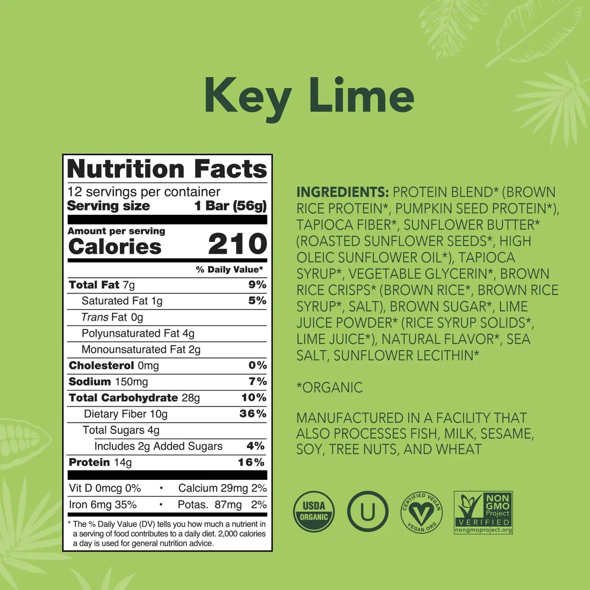 Key Lime - Protein Bars - Plant-Based Fuel for Busy Days C7