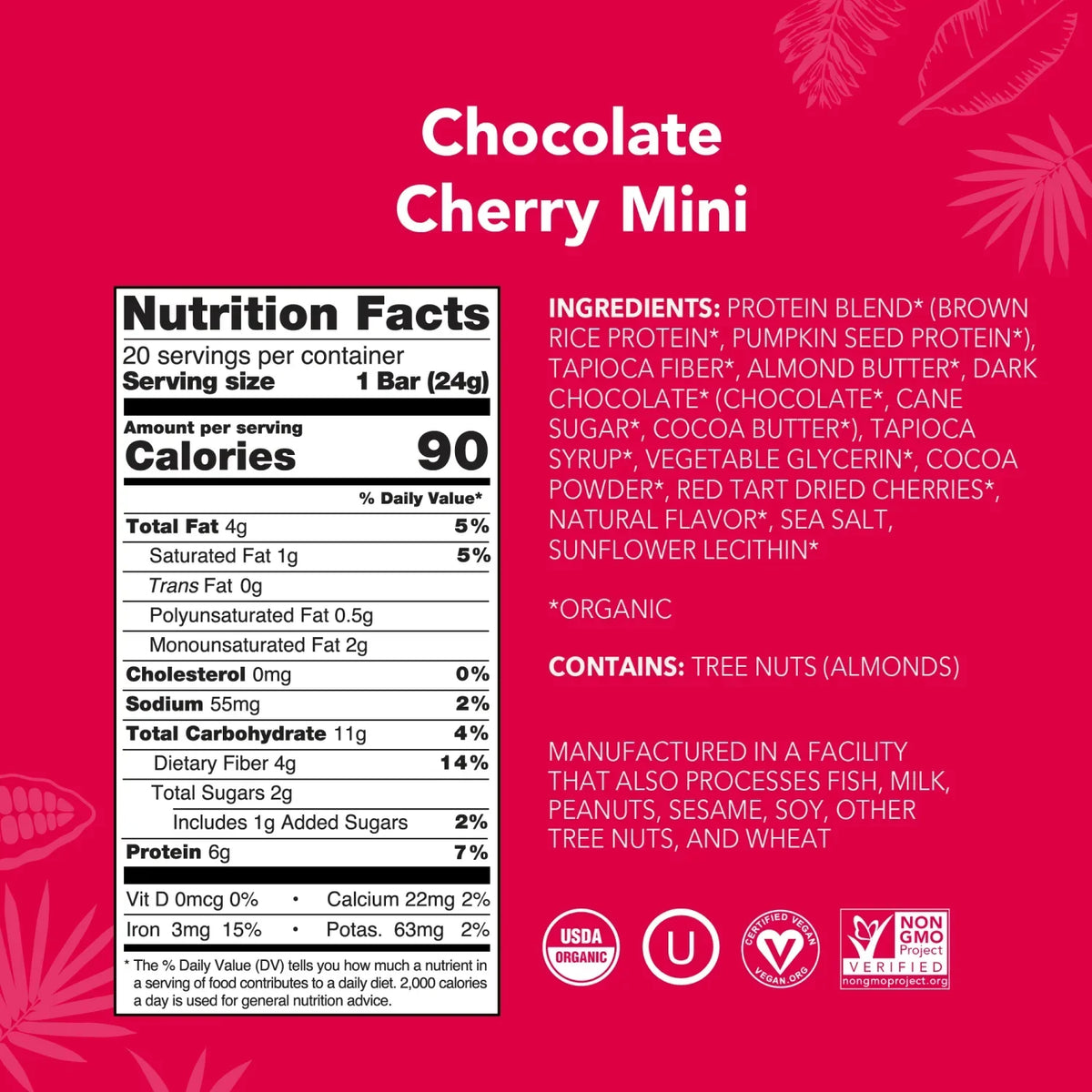 Chocolate Cherry - Mini Bars - Clean Energy, Deliciously Made H8